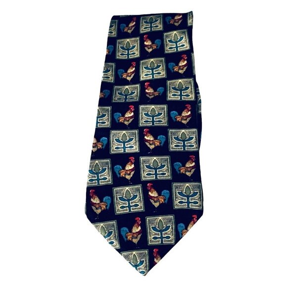 Bob Timberlake Mens Silk Necktie Accessory Navy Blue Office Work Casual Dad Gift - Picture 1 of 8
